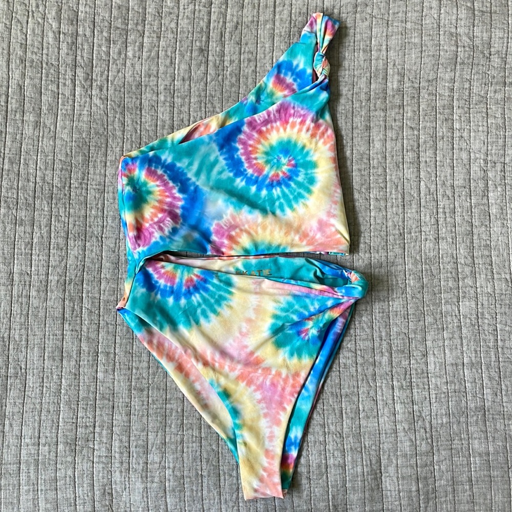 Skatie Multicolor Tie-Dye One-Shoulder Swimsuit